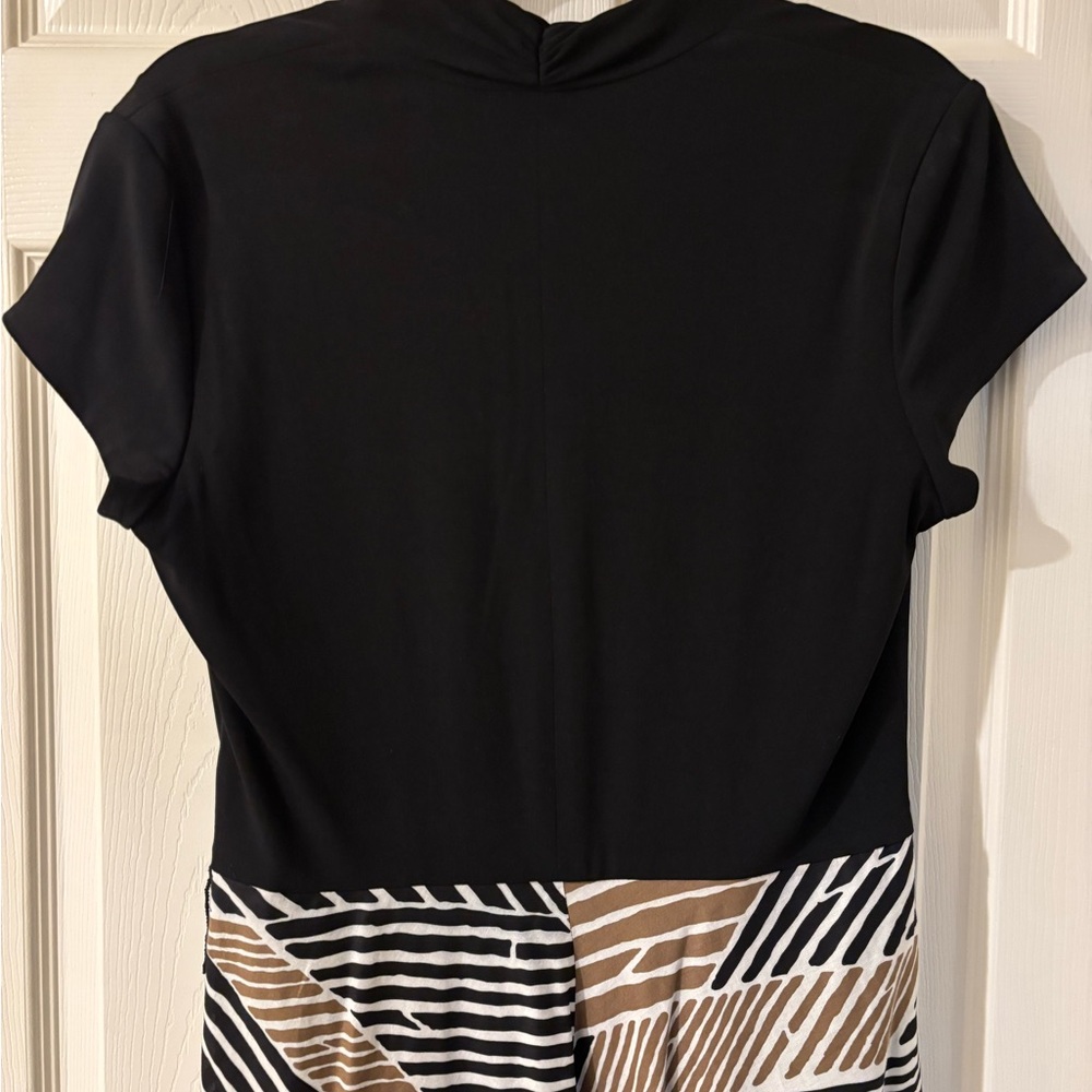 Talbots Black and Tan Patterned Maxi Dress Size 12 - Picture 7 of 11